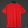 Mexico Red Soccer Jersey with Green Geometric Triangles and Stripe
