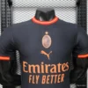 Version 26-27 AC Milan Away Navy Blue with Copper Orange Accents Jersey