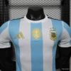 Version 2027 Argentina Home White & Light Blue Stripes with FIFA World Cup Champion Badge Jersey