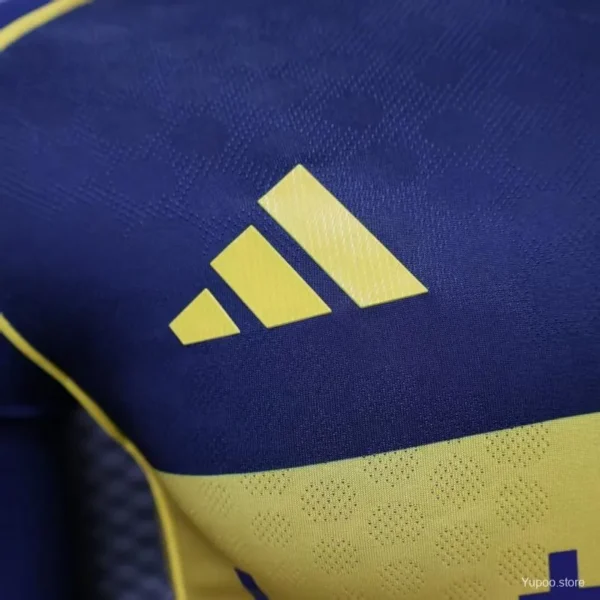 1 Player Version Boca Juniors Home Navy Blue with Yellow Chest Band Long Sleeve Jersey