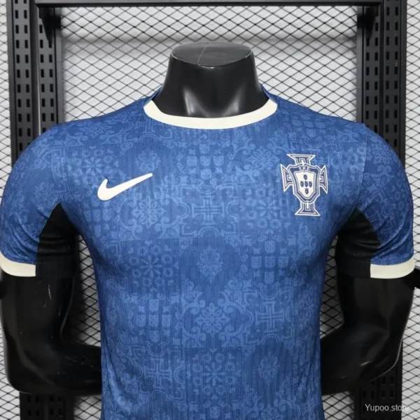 Version 2027 Portugal Away Blue with Jacquard Pattern Jersey