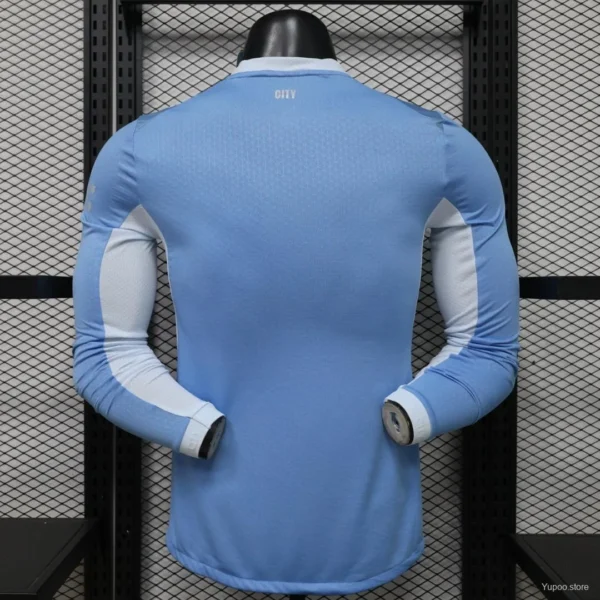 Version 26-27 Manchester City Sky Blue with White Long Sleeve Jersey