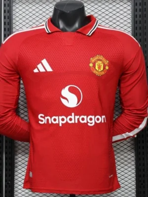 Version 26-27 Manchester United Red Polo Collar Long Sleeve Jersey
