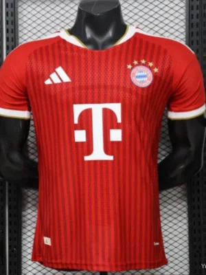 10 Version 26-27 Bayern Munich Red with Tonal Stripe Home Jersey