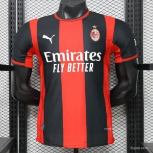 Version 26-27 AC Milan Red & Black Vertical Stripe Home Jersey