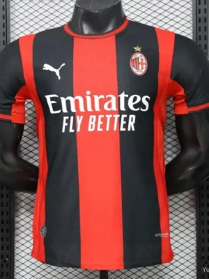 Version 26-27 AC Milan Red & Black Vertical Stripe Home Jersey