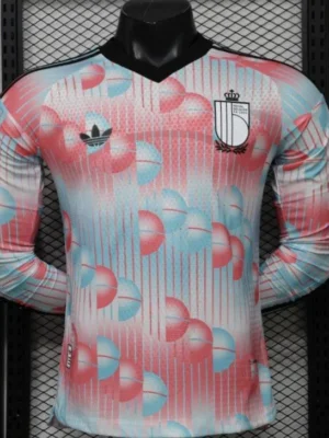 Version 26-27 Belgium Frozen Blue & Pink Away Long Sleeve Jersey