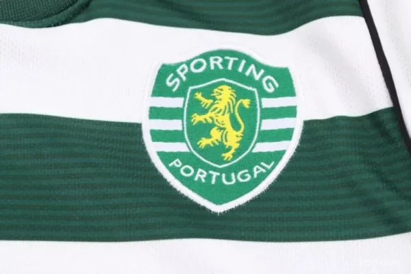 01-03 Sporting CP White Green Home Long Sleeve Jersey