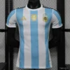 Version 2027 Argentina Home White & Light Blue Stripes with FIFA World Cup Champion Badge Jersey