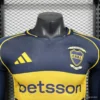 10 Player Version Boca Juniors Home Navy Blue with Yellow Chest Band Long Sleeve Jersey