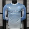 Version 26-27 Manchester City Sky Blue with White Long Sleeve Jersey