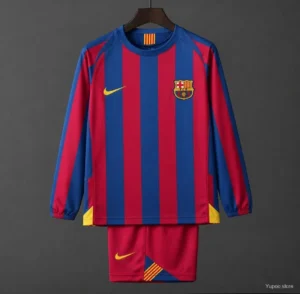 05-06 Barcelona Home League Version Long Sleeve Jersey