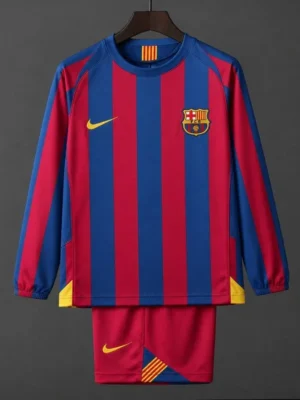 05-06 Barcelona Home League Version Long Sleeve Jersey
