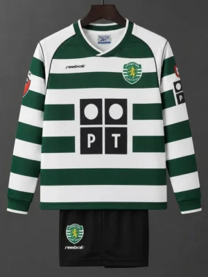 01-03 Sporting CP White Green Home Long Sleeve Jersey