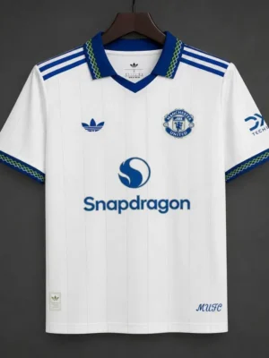 Manchester United White Pinstripe Away Jersey