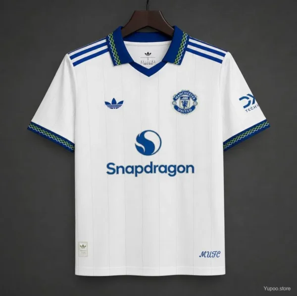 Manchester United White Pinstripe Away Jersey