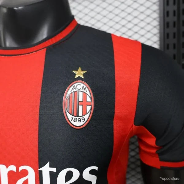 Version 26-27 AC Milan Red & Black Vertical Stripe Home Jersey