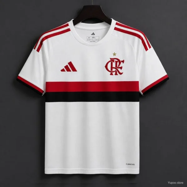 Flamengo 2025-26 Away White-Red-Black Jersey