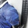 Version 2026 France Home Blue with Diagonal Brushstroke Stripe Polo Collar Jersey