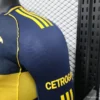 2 Player Version Boca Juniors Home Navy Blue with Yellow Chest Band Long Sleeve Jersey