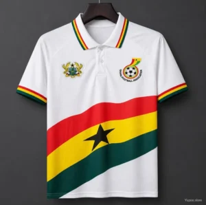 2 Ghana National White POLO Jersey