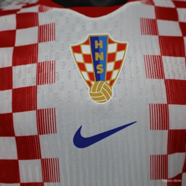 2 Version 2026 Croatia Home White & Red with Gradient Checkerboard Pattern Jersey