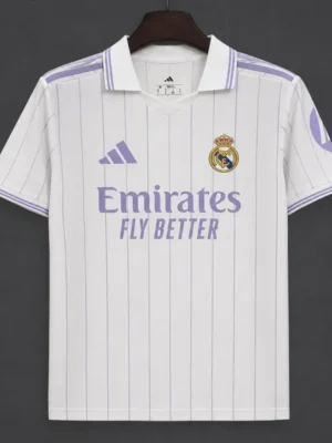 Real Madrid Vintage Style White POLO Jersey