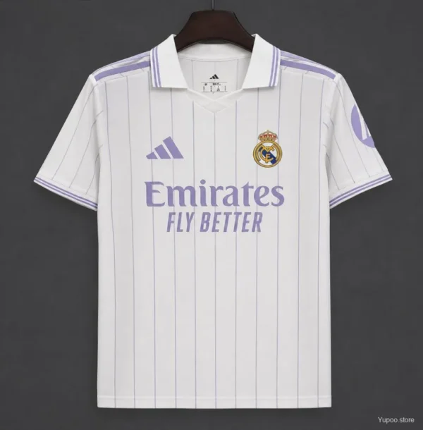 Real Madrid Vintage Style White POLO Jersey