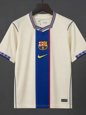 FC Barcelona Special Edition Mashup Away Jersey - Cream-Blue Stripe - As worn by Messi, Pedri, Yamal