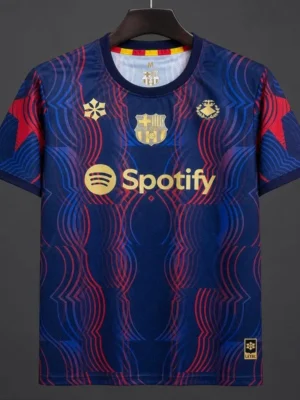 Barcelona Pre-Match Dark Blue-Red-Gold Jersey
