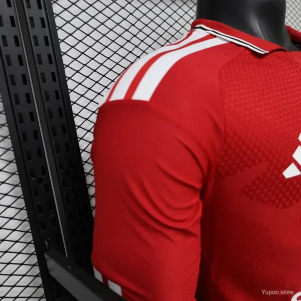 Version 26-27 Manchester United Red Polo Collar Long Sleeve Jersey