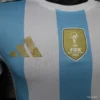 Version 2027 Argentina Home White & Light Blue Stripes with FIFA World Cup Champion Badge Jersey