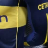 3 Player Version Boca Juniors Home Navy Blue with Yellow Chest Band Long Sleeve Jersey