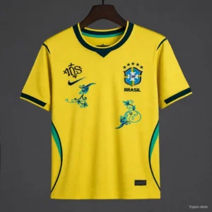 3 Brazil Yellow Green Special Edition Floral Jersey