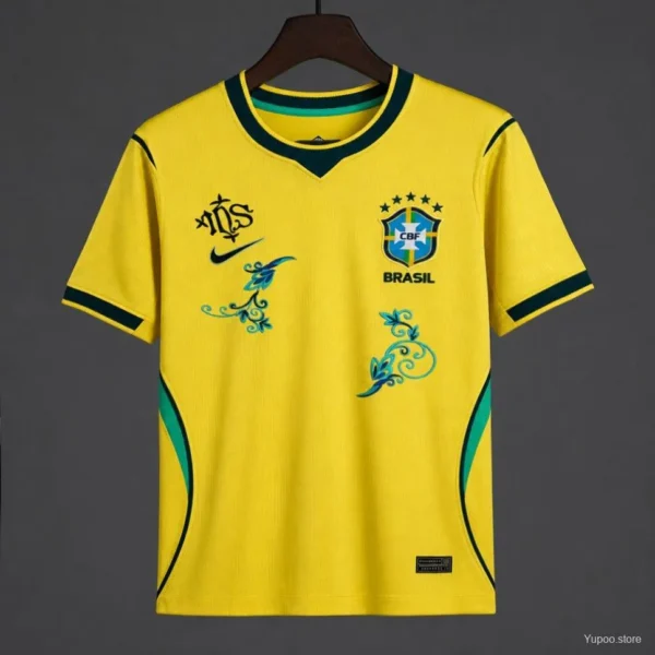 Brazil Yellow Green Special Edition Floral Jersey