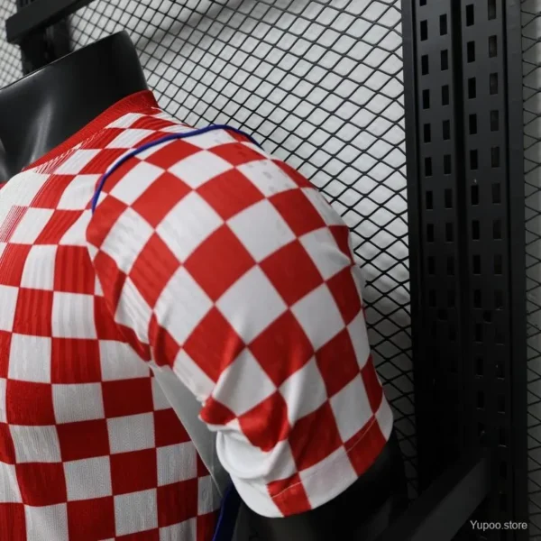 3 Version 2026 Croatia Home White & Red with Gradient Checkerboard Pattern Jersey