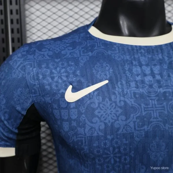 Version 2027 Portugal Away Blue with Jacquard Pattern Jersey