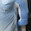 Version 26-27 Manchester City Sky Blue with White Long Sleeve Jersey