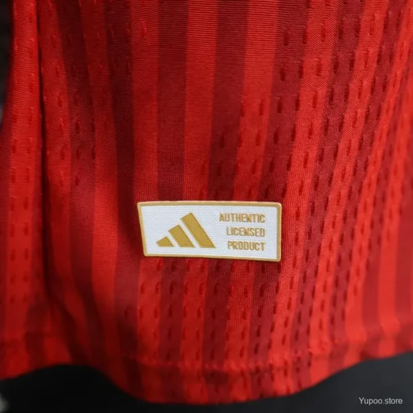 Version 26-27 Bayern Munich Red with Tonal Stripe Home Jersey