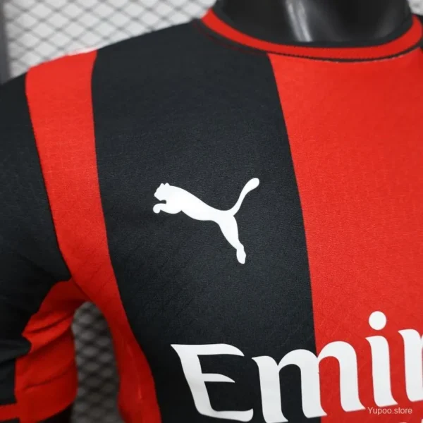 Version 26-27 AC Milan Red & Black Vertical Stripe Home Jersey
