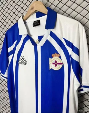 3 Deportivo La Corua Blue & White Stripe Home Jersey