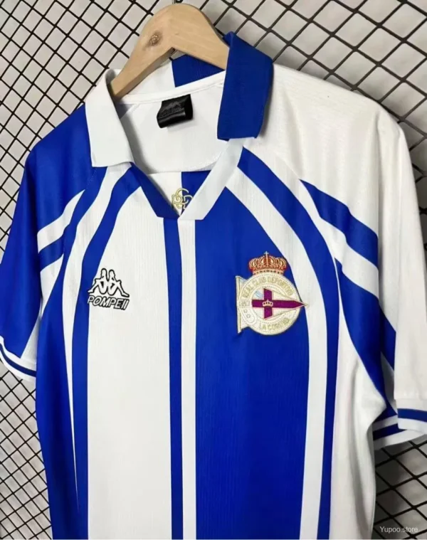 3 Deportivo La Corua Blue & White Stripe Home Jersey