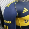 4 Player Version Boca Juniors Home Navy Blue with Yellow Chest Band Long Sleeve Jersey