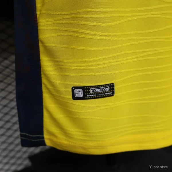4 Version 2026 Ecuador Yellow with Tonal Wave Home Jersey