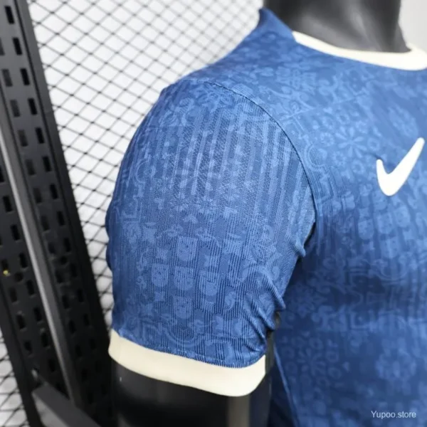 Version 2027 Portugal Away Blue with Jacquard Pattern Jersey