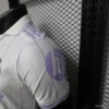 Version 26-27 Real Madrid Home White with Purple Pinstripe Jersey