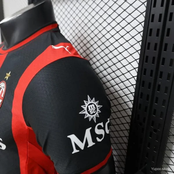 Version 26-27 AC Milan Red & Black Vertical Stripe Home Jersey