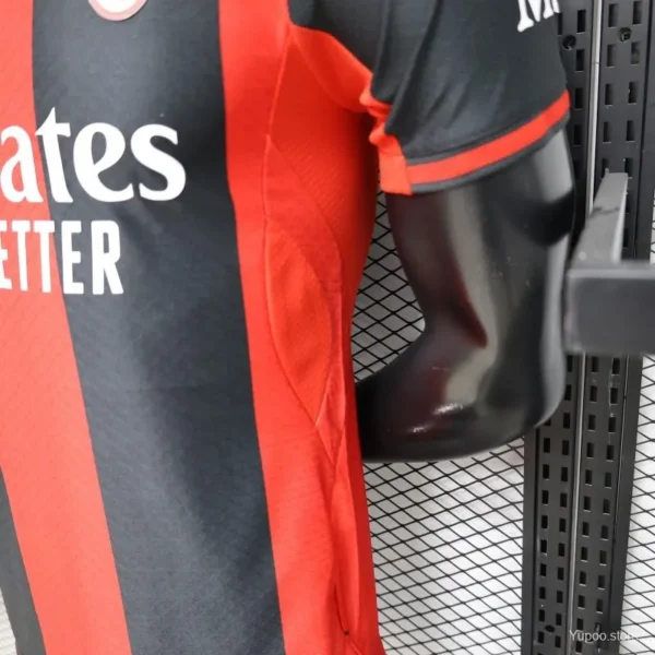 Version 26-27 AC Milan Red & Black Vertical Stripe Home Jersey