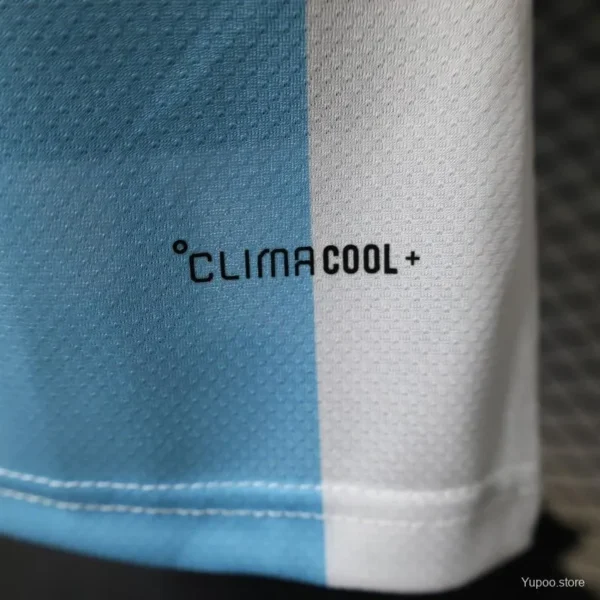 Version 2027 Argentina Home White & Light Blue Stripes with FIFA World Cup Champion Badge Jersey