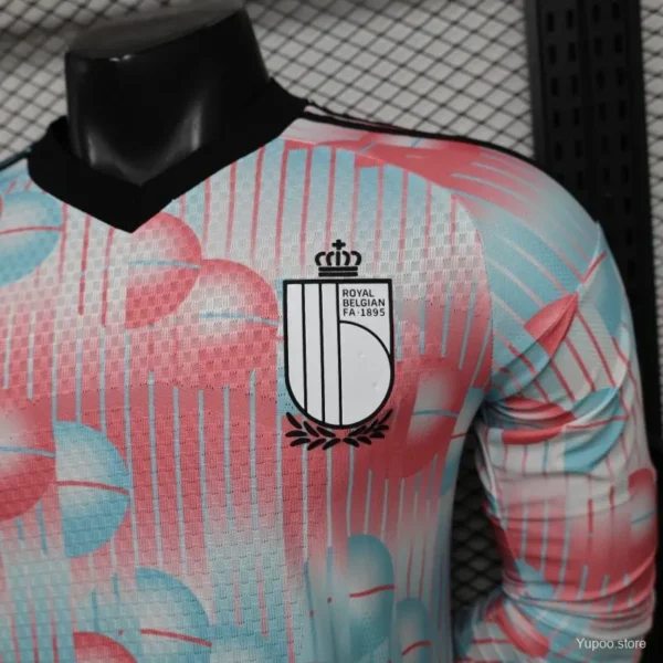 Version 26-27 Belgium Frozen Blue & Pink Away Long Sleeve Jersey